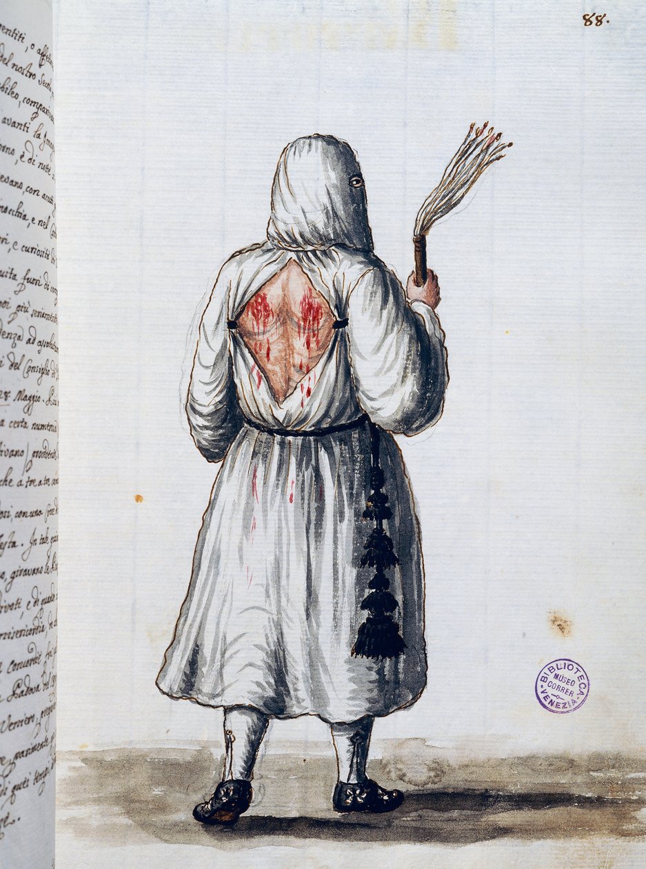Battuti-veljeskunta, joka saapui pohjoisesta vuonna 1399 ja jota ei hyväksynyt Venetsiassa Doge Antonio Venier, osa II, f 88, Giovanni di Grevenbroich tai Grevenbroich (1731-1807) tekijältä Jan van Grevenbroeck