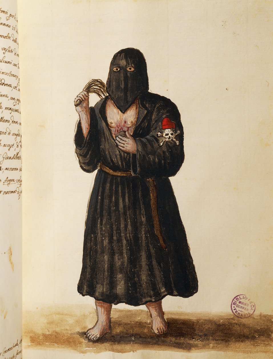 Katuvien liitto, mukana tärkeiden kansalaisten hautajaiskulkueessa Pyhän Markuksen tuomiokirkolle Venetsiassa, osa II, f 89, kirjoittanut Giovanni di Grevembroch tai Grevenbroch (1731-1807) tekijältä Jan van Grevenbroeck