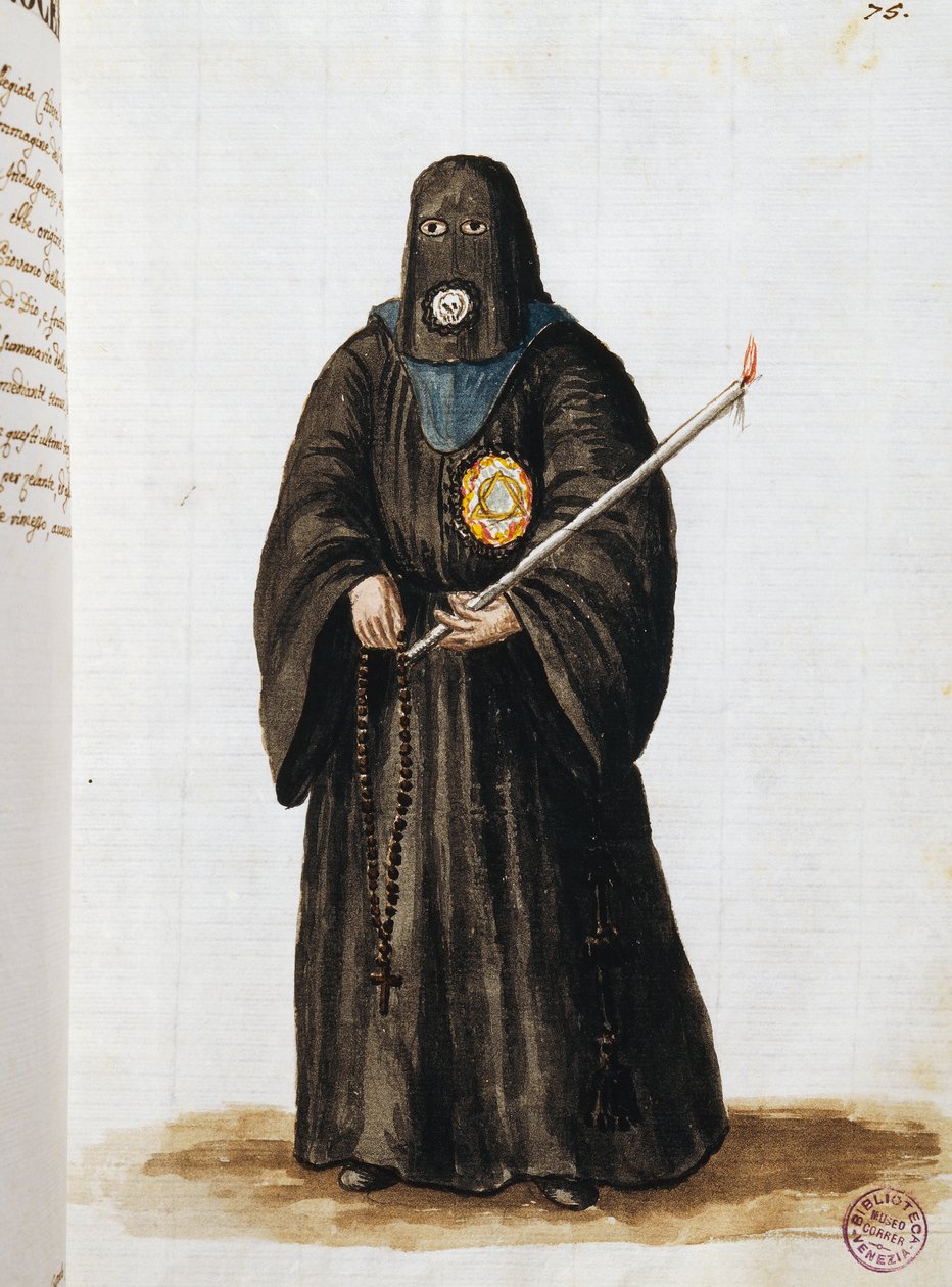 Krusifiksin esirukousliitto, jonka perusti Venetsian Pyhän Kolminaisuuden kollegiaalinen kirkko, osa II, f 75, Giovanni di Grevembroch tai Grevenbroch (1731-1807) tekijältä Jan van Grevenbroeck