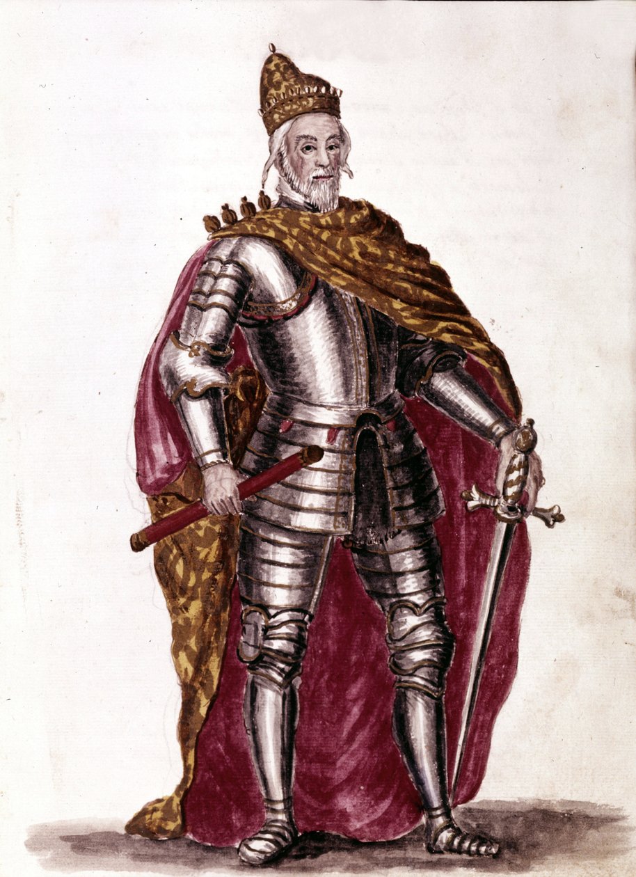 Doge Sebastiano Venier (1577 - 1578). Akvarellipiirros ja muste Jan van Grevenbroeckin (tai Giovanni Grevembrochin (Grevenbroch) (1731-1807) käsikirjoituksesta "Venitsialaisten tulli") tekijältä Jan van Grevenbroeck