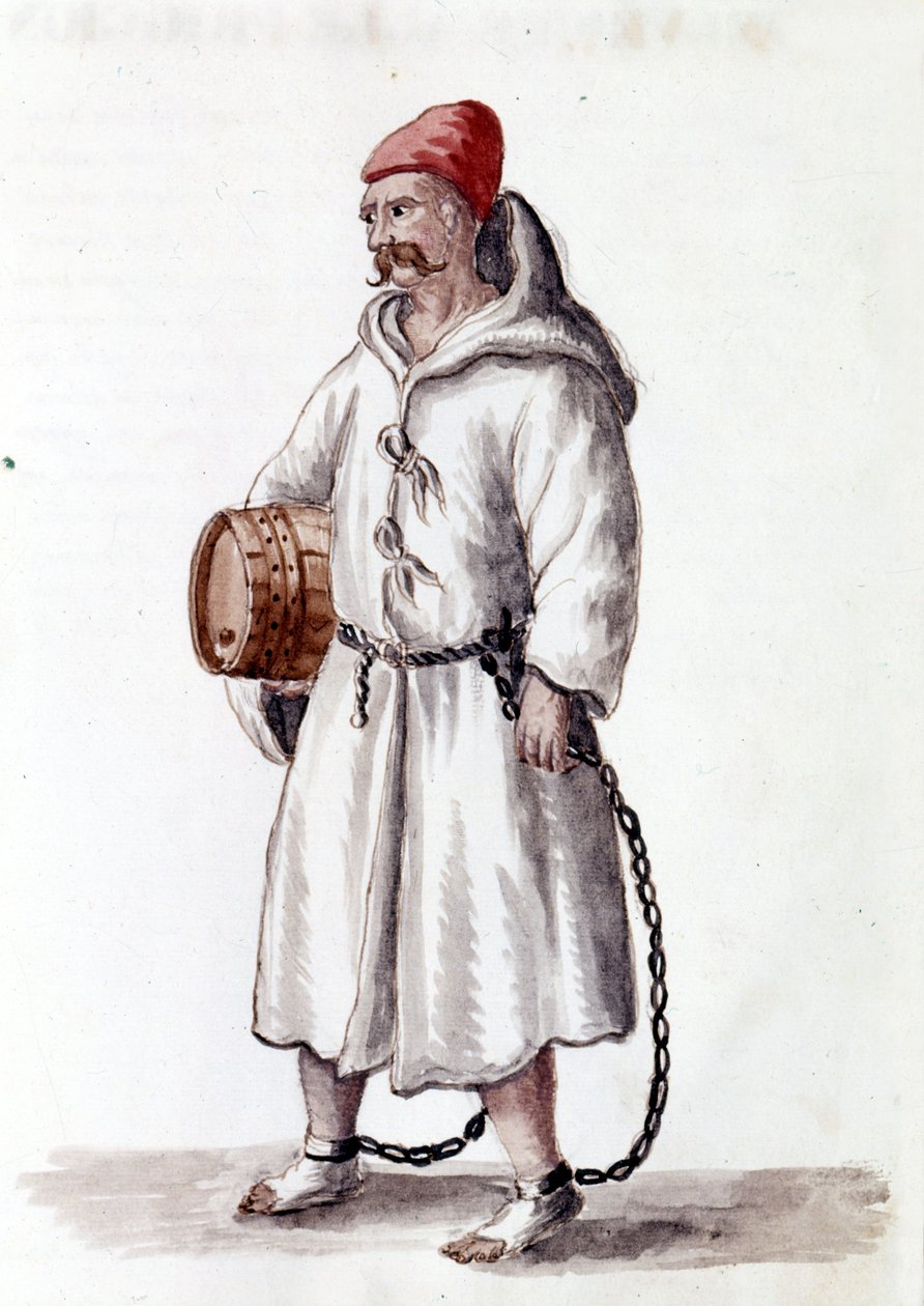 Galerian kaapeli. 17-18-luvulla. Akvarellipiirustus ja muste Jan van Grevenbroekin (tai Giovanni Grevenbroichin (Grevenbroich) (1731-1807) käsikirjoituksesta "Venitsialaisten tulli") tekijältä Jan van Grevenbroeck