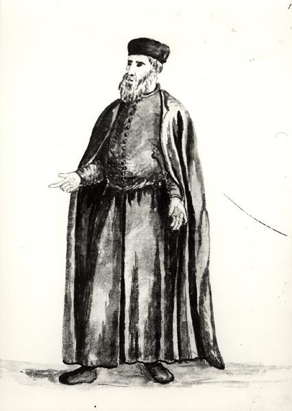 Venetsian arsenaalin työmiesten johtaja (akvarelli paperille) (m/w kuva) tekijältä Jan van Grevenbroeck
