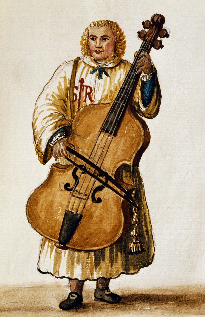 Músic de carrer, de Giovanni Grevembroch. Itàlia finès tekijältä Jan van Grevenbroeck