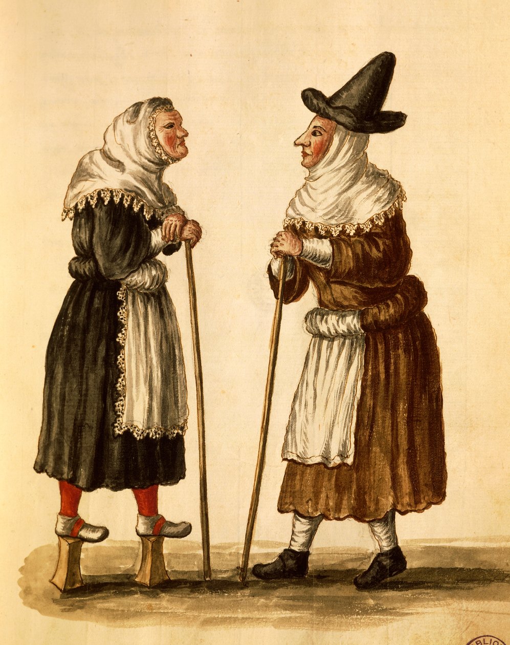 Venetsialaiset naamiot käytössä 1500-luvulla, akvarelli Giovanni Grevembroch, Italia tekijältä Jan van Grevenbroeck