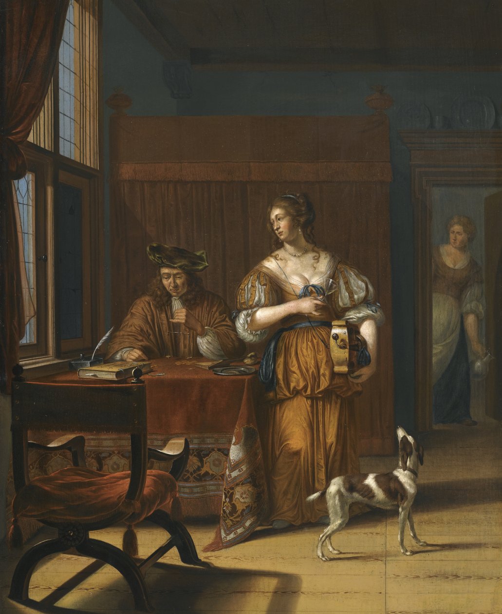 Rahanvaihtaja, 1675 tekijältä Jan van Haensbergen