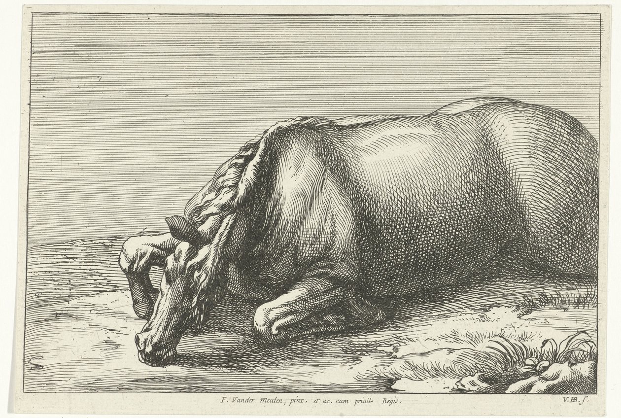 Kuollut hevonen näkyy vasemmalla Dead Horses (sarjan nimi) tekijältä Jan van Huchtenburg