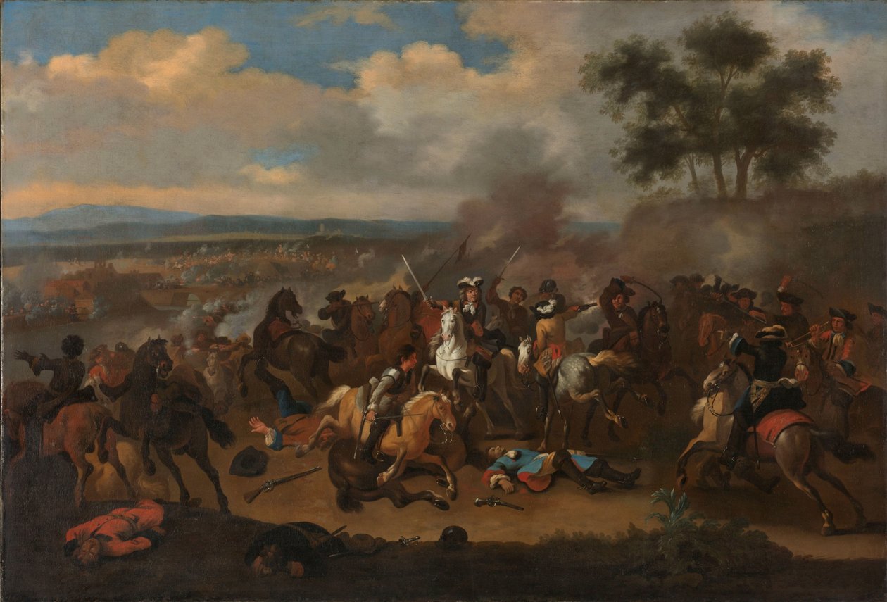La batalla del Boyne, Irlanda, entre els reis Jaume II i Guillem III, 12 de juliol de 1690 finlandès tekijältä Jan van Huchtenburg