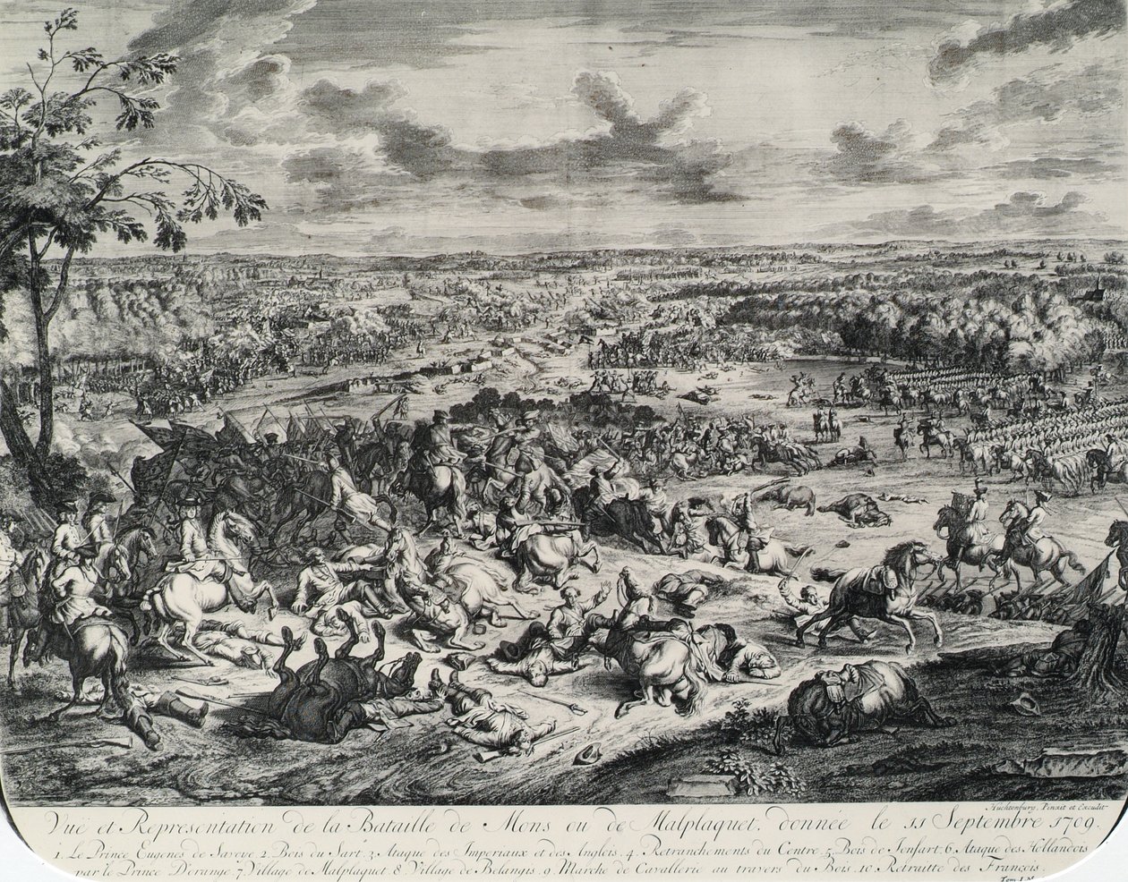 Malplaquetin taistelu 11. syyskuuta 1709 tekijältä Jan van Huchtenburgh