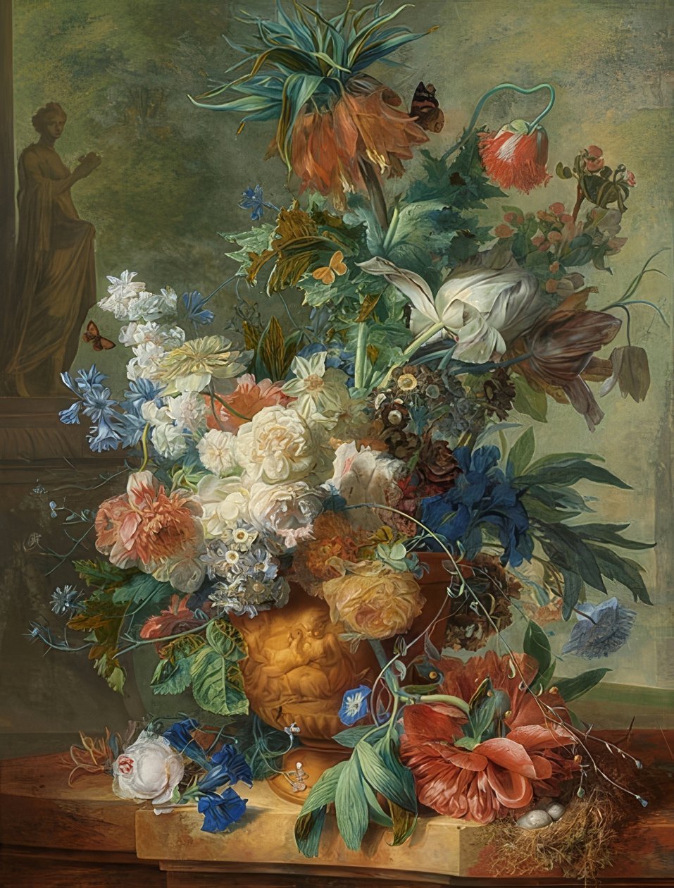 Asetelma kukkien kanssa. 1723 tekijältä Jan van Huysum