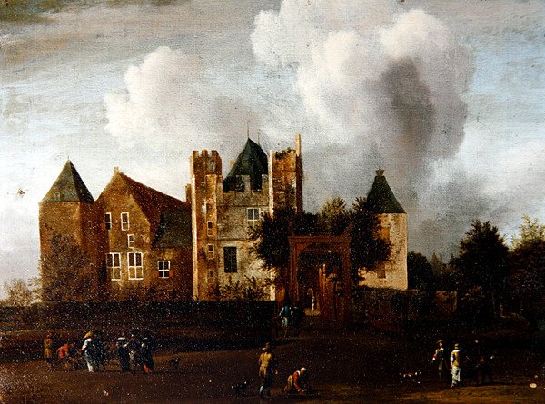 Näkymä Purmerendin linnaan, lähellä Monnickendamia, Waterlandissa, Hollannissa. tekijältä Jan van III Kessel