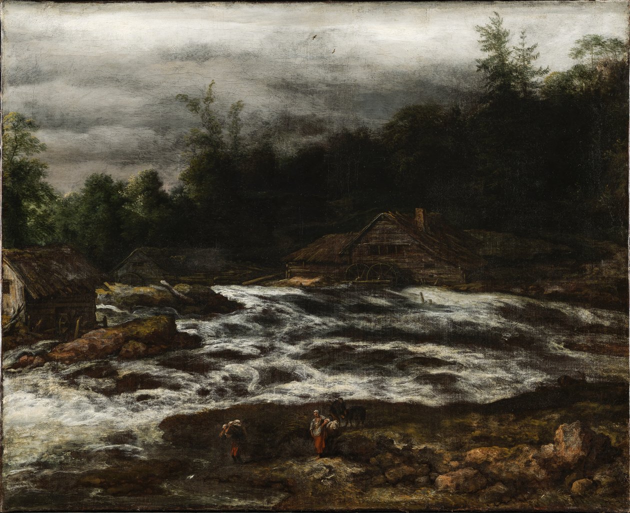 Vuoristomaisema vesiputouksella tekijältä Jan van Kessel d.Æ.