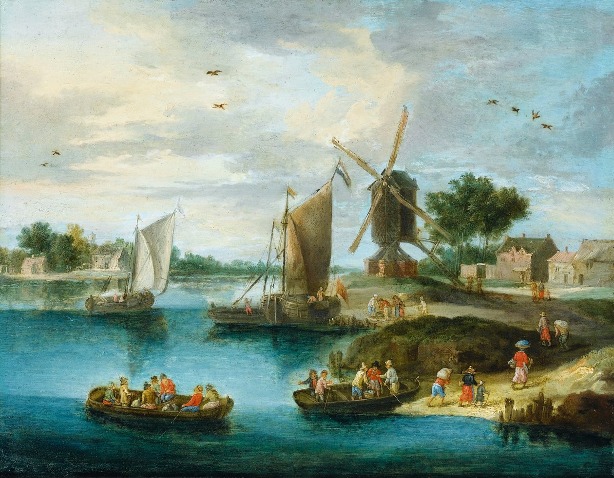 Maisema ja mylly tekijältä Jan van Kessel the Elder