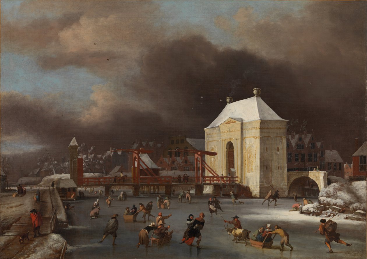 Näkymä Amsterdamin Heiligewegspoortille tekijältä Jan van Kessel the Elder
