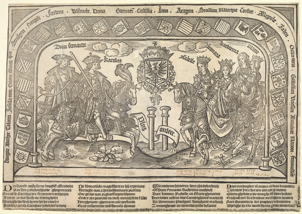 Filippos Komean kuusi lasta: Kastilian Eleanora, Kaarle V, Itävallan Isabella, Ferdinand I, Maria ja Katariina, n. 1523 tekijältä Jan van Nieulandt