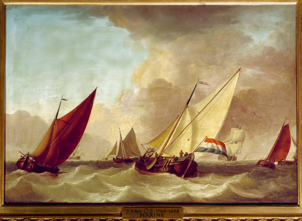Jan van Osin (1744-1808) merimaalaus 1700-luvun su. 0,52 x 0,73 m tekijältä Jan van Os