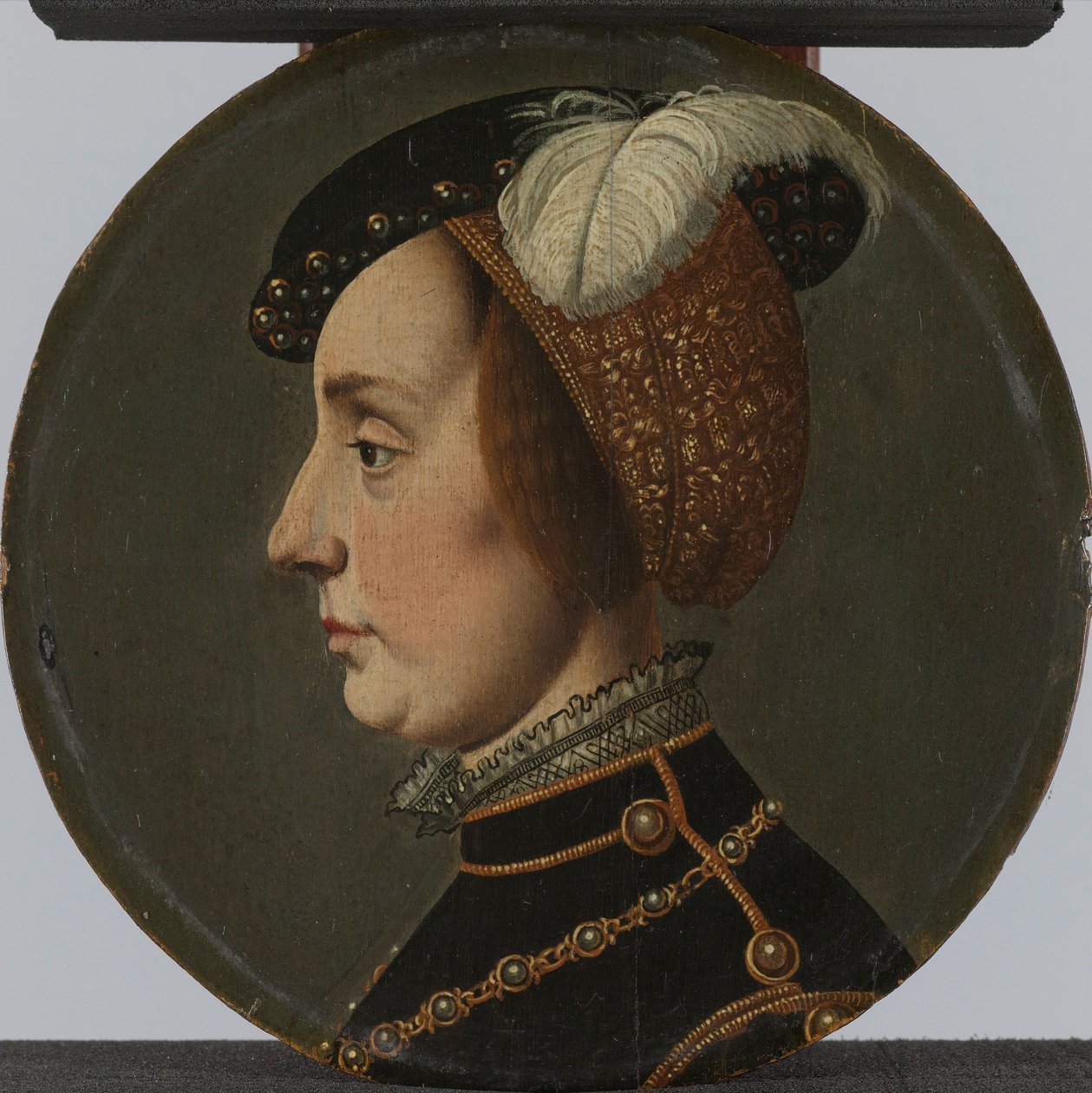 Muotokuva Anna Lorrainesta, Orangen prinssin René de Chalonin puoliso tekijältä Jan van Scorel (possibly copy after)