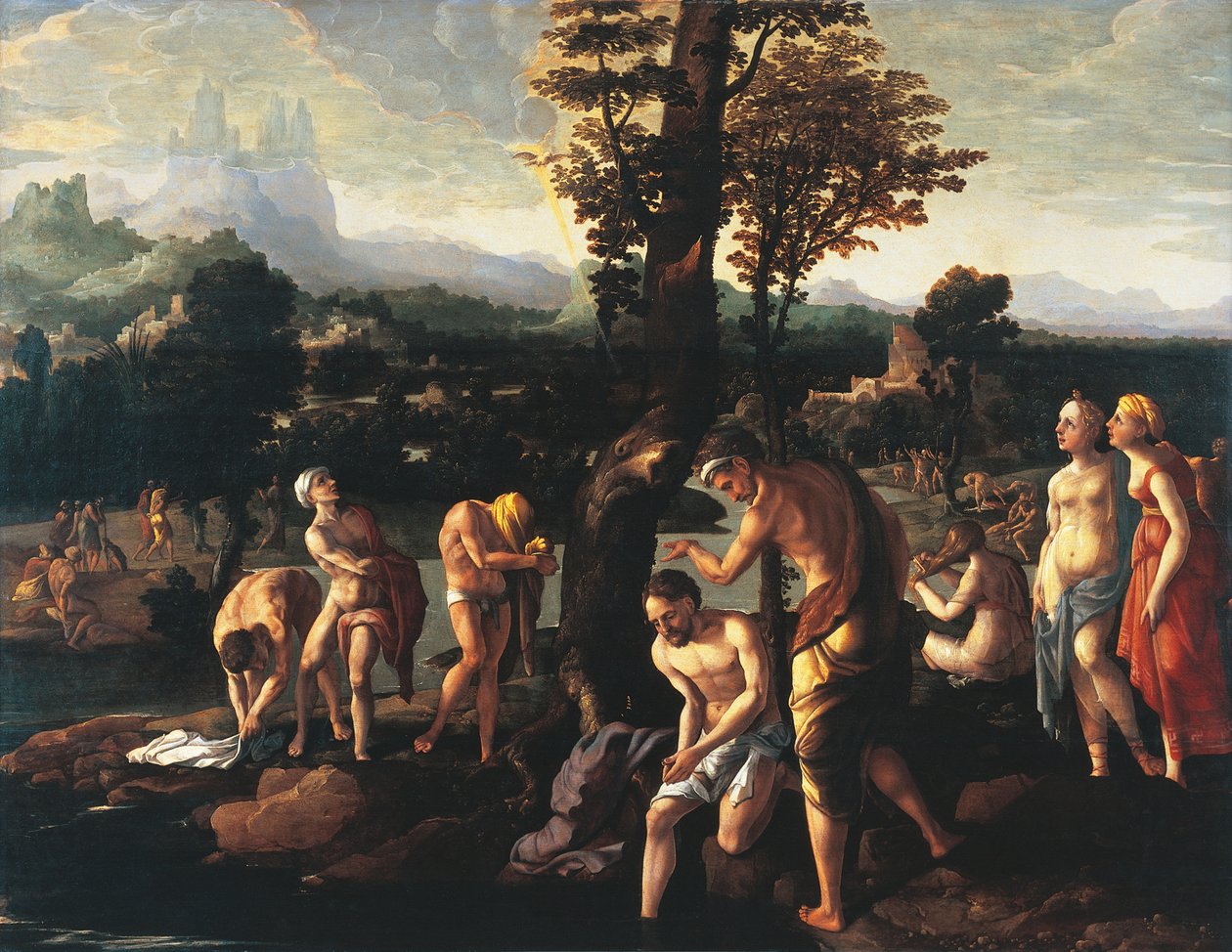 Kristuksen kaste, Jan van Scorel (1495-1562), öljy kankaalle tekijältä Jan van Scorel