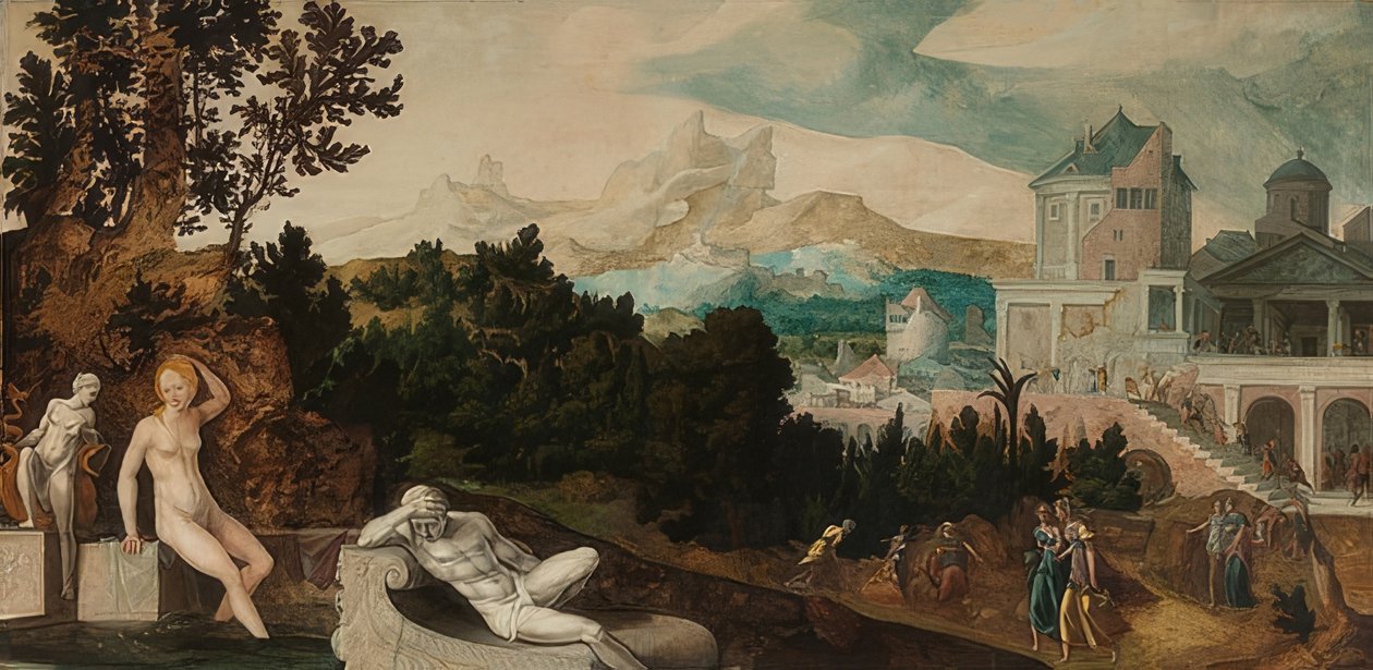 Maisema Batsheban kanssa. Noin 1540-45 tekijältä Jan van Scorel