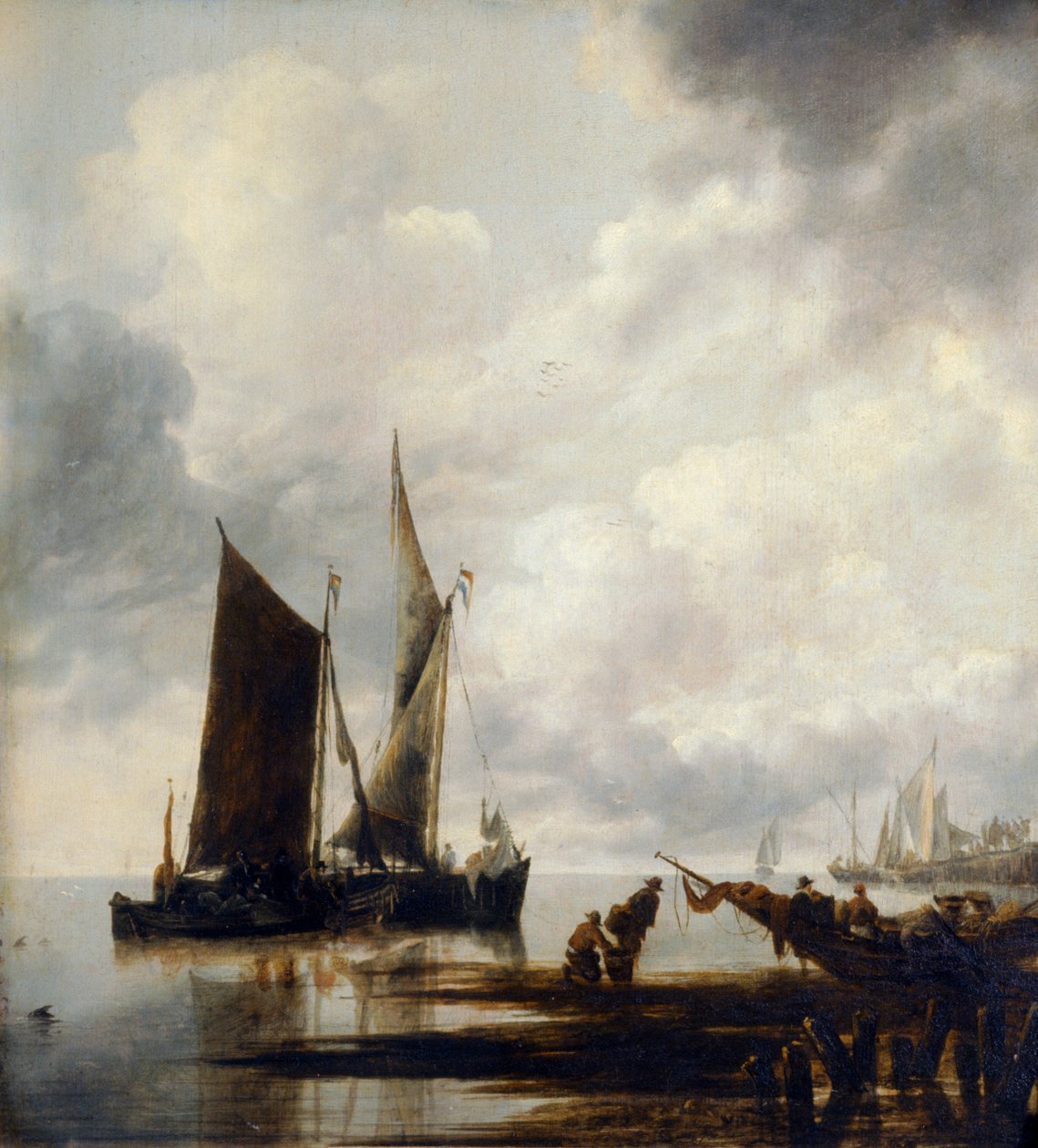 Sea Piece (öljy kankaalle) tekijältä Jan van de Capelle or Cappelle