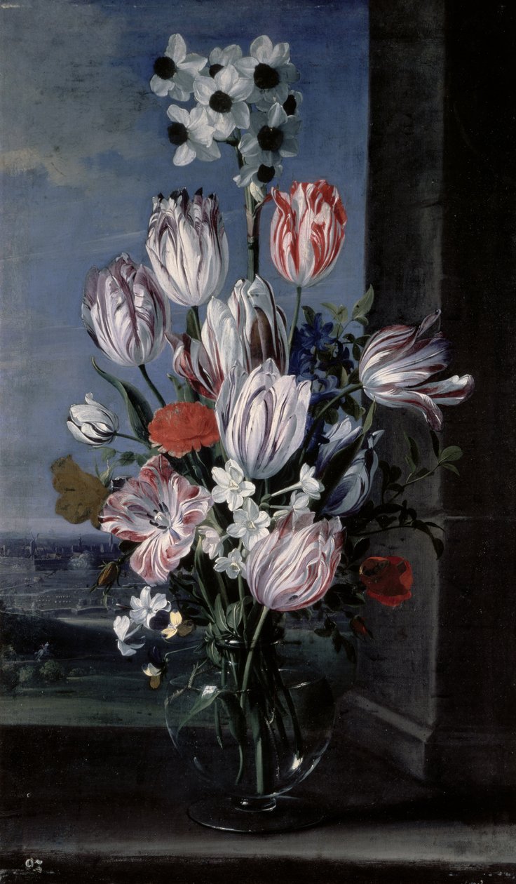 Kukkia kristallimaljakossa, 1652 tekijältä Jan van den Hecke