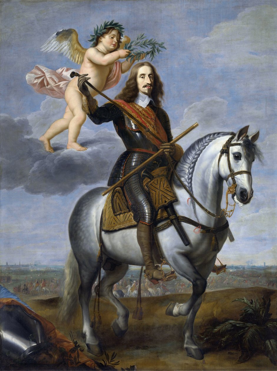 Leopold Guillaume de Habsbourg - Itävallan arkkiherttua Leopold Wilhelmin (1614-1662) ratsastusmuotokuva - Jan van den Hoecke (ou van Hoek, van Hoeck, Vanhoek) (1611-1651) - 1600-luvun ensimmäinen puolisko. - Öljy kankaalle - Groeninge-museo, Brugge tekijältä Jan van den Hoecke