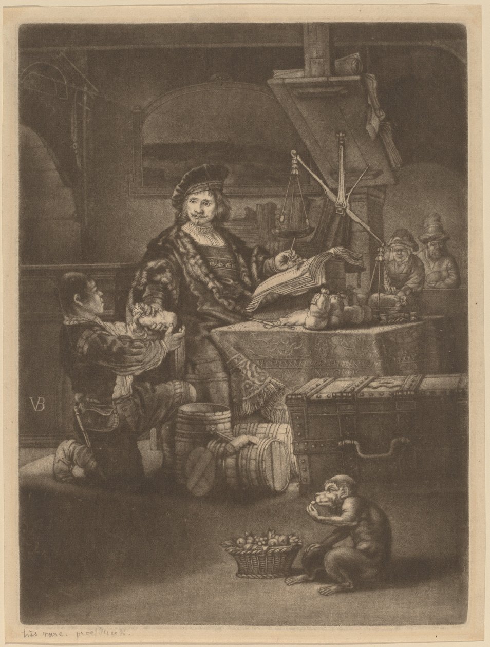 Jan Uytenbogaert tekijältä Jan van der Bruggen after Rembrandt van Rijn