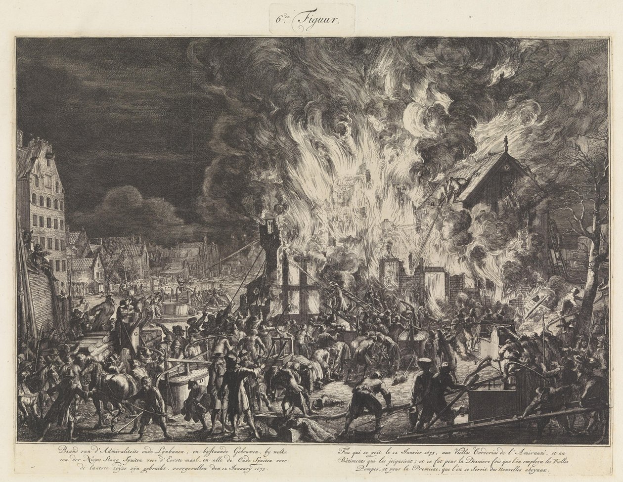 Tulipalo amiraliteetin köysitehtailla, 1673 tekijältä Jan van der Heyden