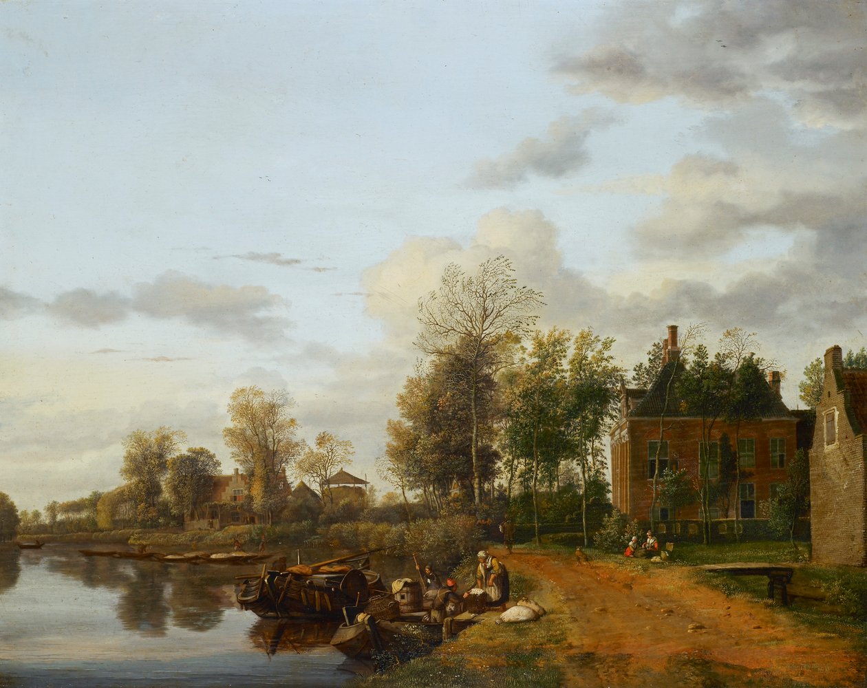 Maalaistalo Vlietissä lähellä Delftiä tekijältä Jan van der Heyden