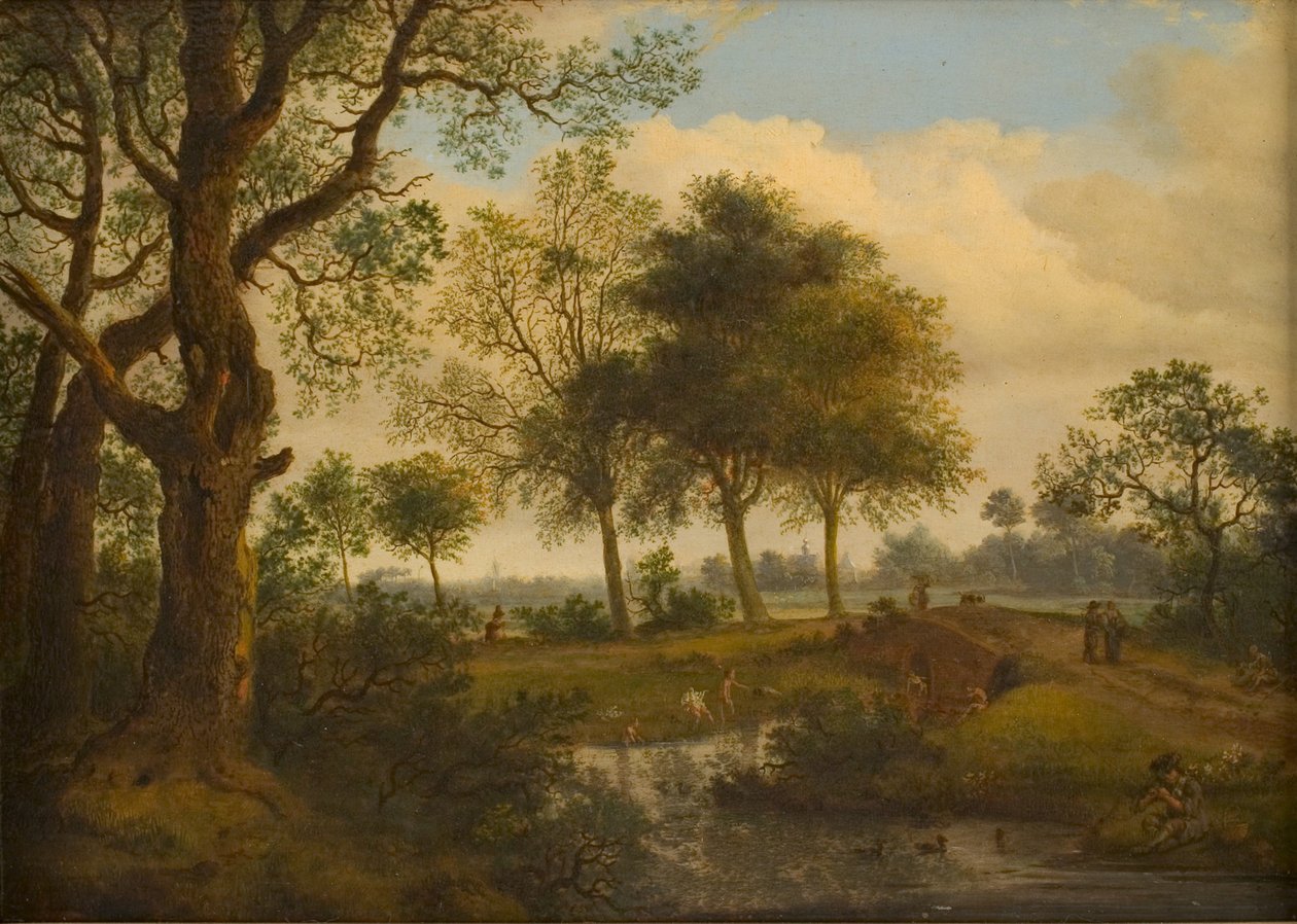 Maisema ja uimarit tekijältä Jan van der Heyden
