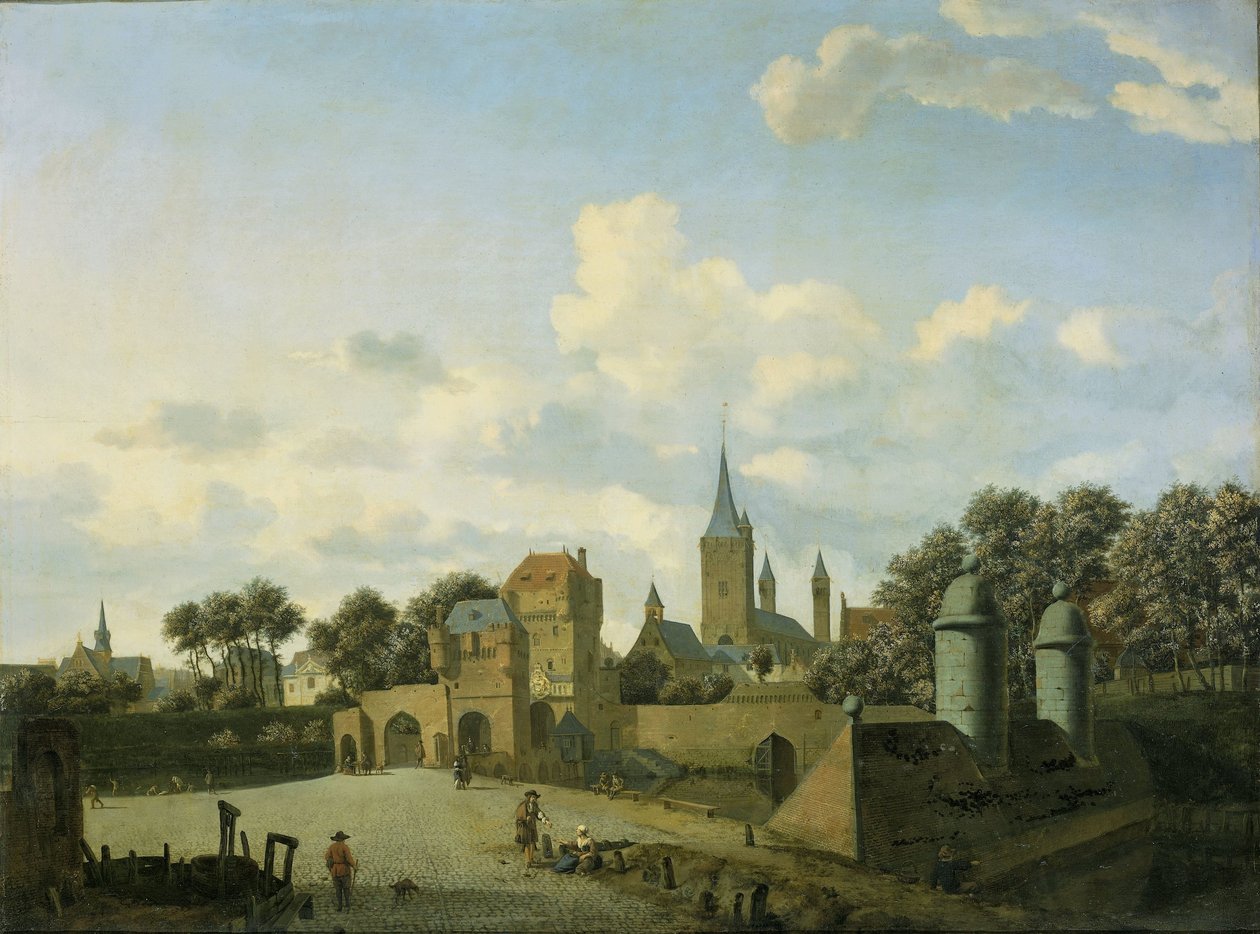 Pyhän Severinin kirkko Kölnissä kuvitteellisessa ympäristössä tekijältä Jan van der Heyden