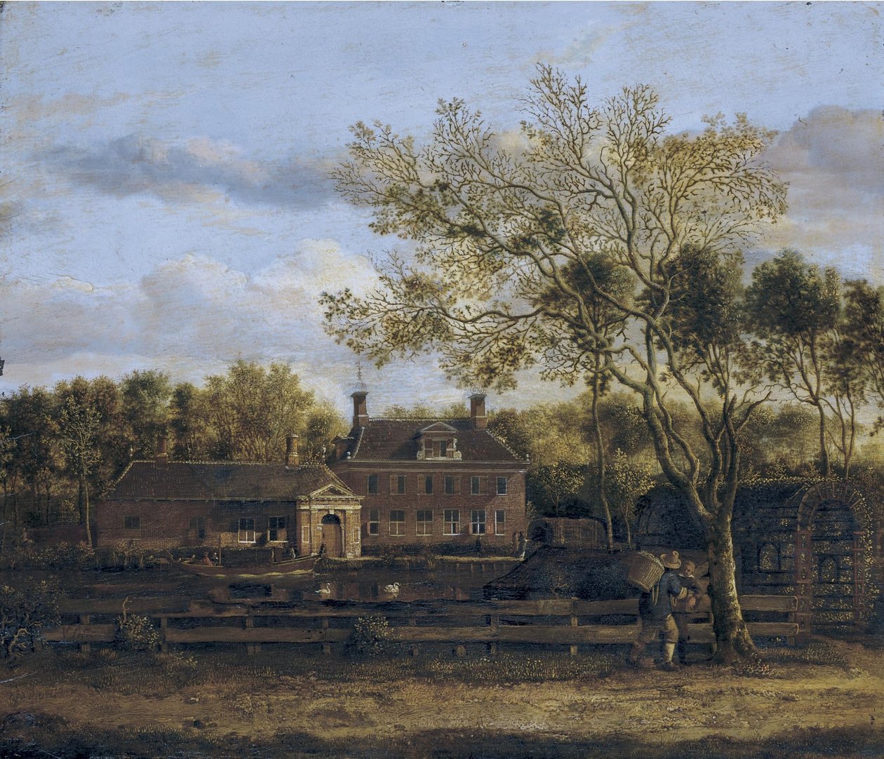Wolf en Hoeckin hofstede Purmer-joen varrella lähellä Purmerendiä. tekijältä Jan van der Heyden