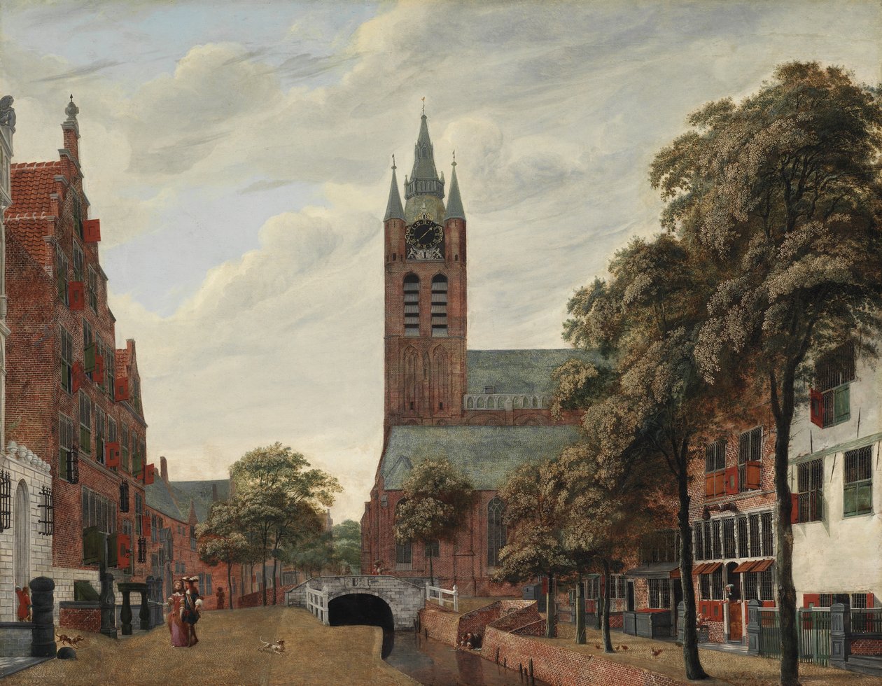 Näkymä Oude Delftin kanavalle, Delft, n. 1660 tekijältä Jan van der Heyden