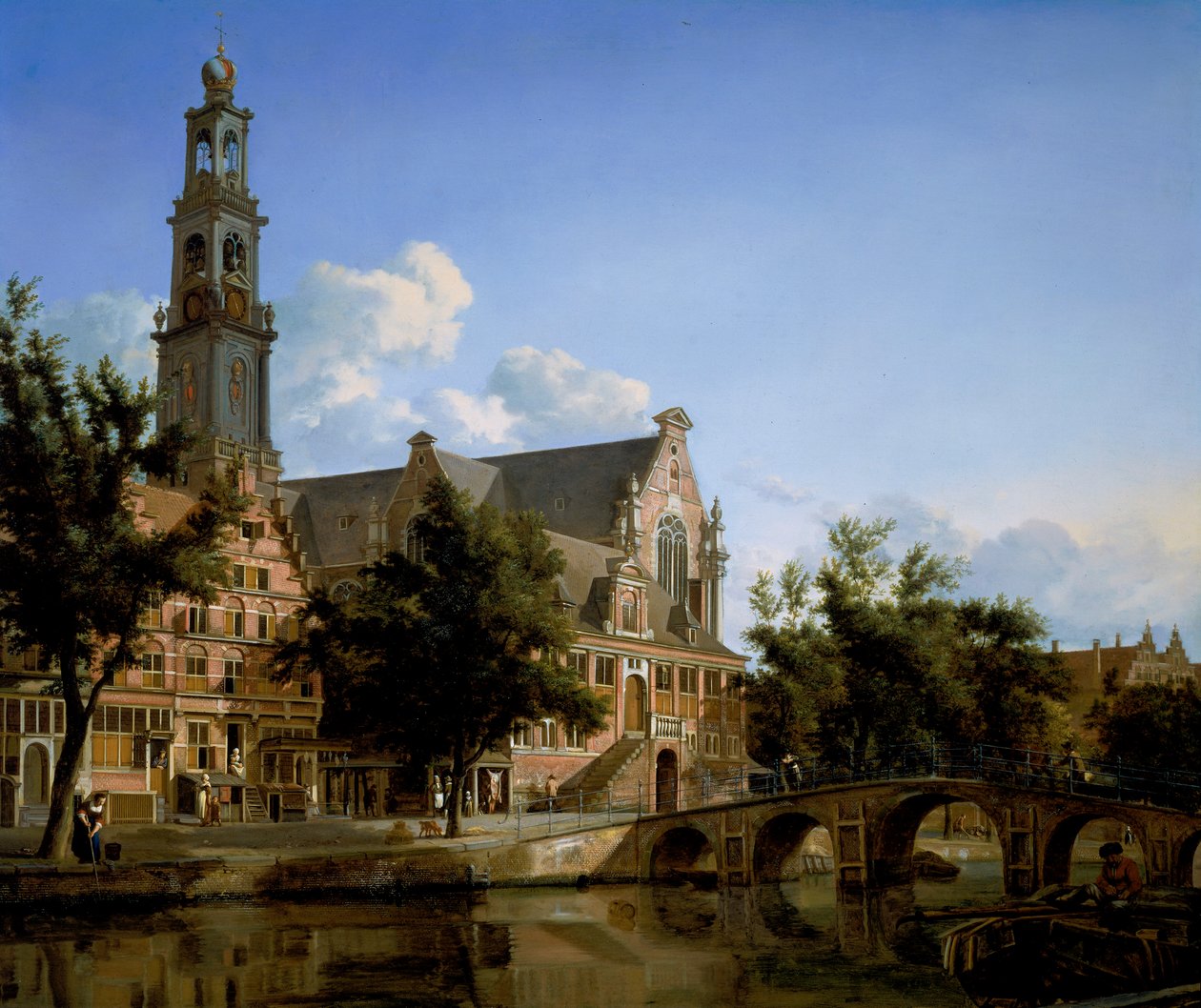 Näkymä Westerkerkille, Amsterdam tekijältä Jan van der Heyden