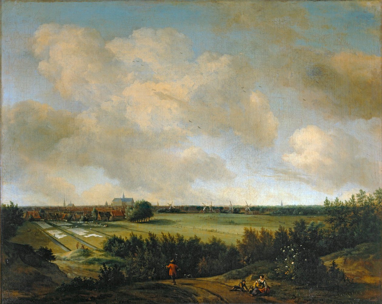 Haarlemin lähellä sijaitsevan Overveenin pyykkäriin ... tekijältä Jan van der the Elder Meer