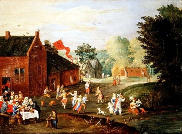 Talonpojat juhlivat kylässä tekijältä Jan van the Elder Kessel