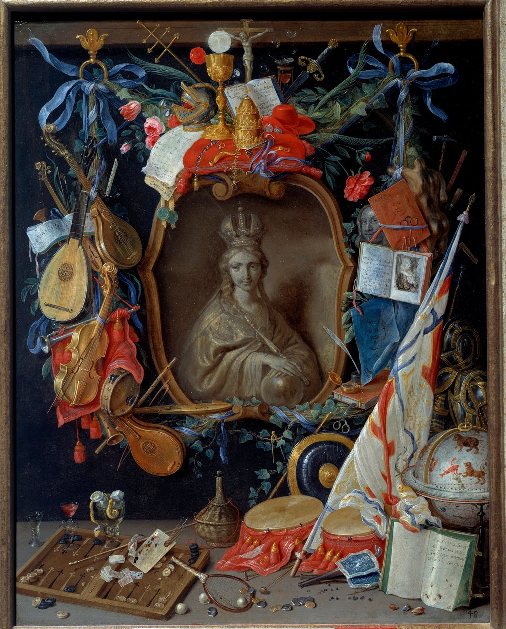 Neitsyt vaniittisymbolien ympäröimänä. Jan I Kesselin maalaus Vanha mies (1626 - 1679) tekijältä Jan van the Elder Kessel