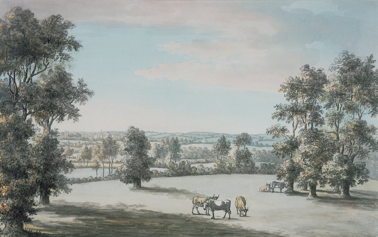 Oxford etelästä, 1786 (kynä & muste & wc paperilla) tekijältä Jane Mary Oglander