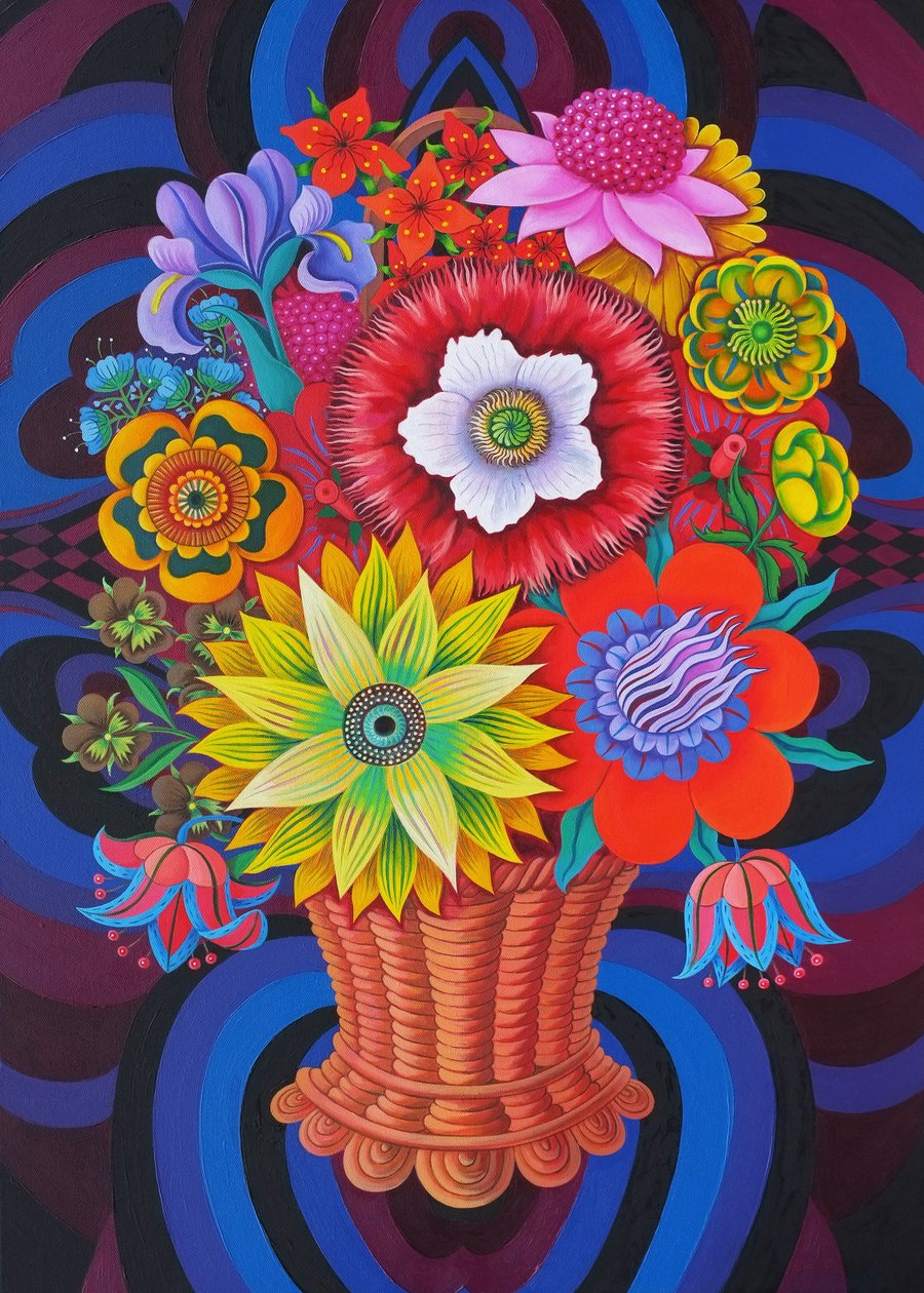 Kukkii korissa, 2013, tekijältä Jane Tattersfield