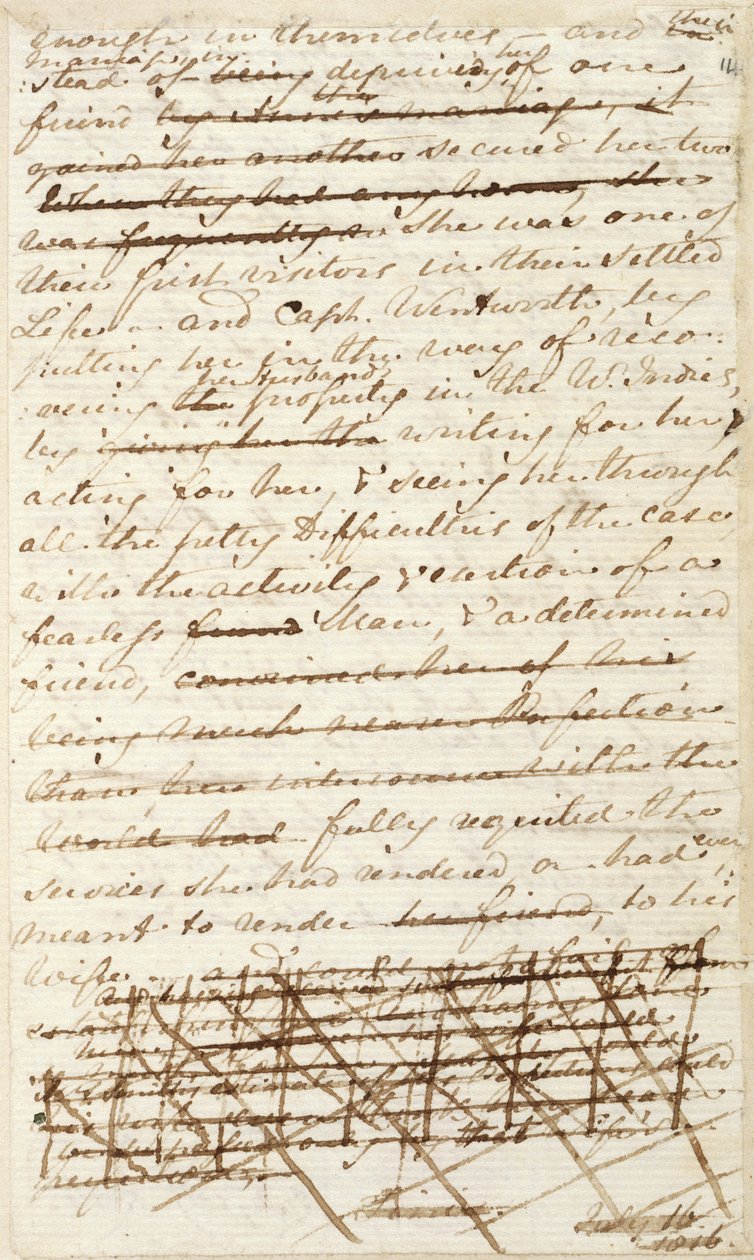 MS EG 3038 -sivu julkaisusta "Persuasion" tekijältä Jane Austen