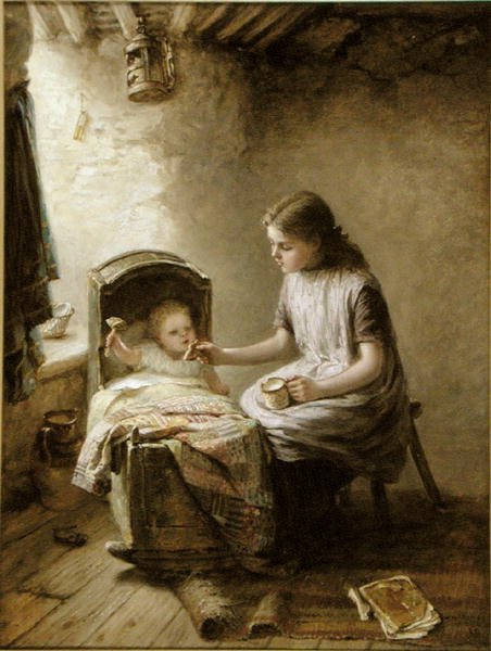 Tea Time (öljy kankaalle) tekijältä Jane Maria Bowkett