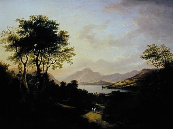 Laaja näkymä Loch Lomondille, lähellä Dumbartonia (öljy kankaalle) tekijältä Jane Nasmyth