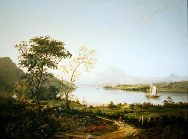 Loch Awe, Argyllshire (öljy kankaalle) tekijältä Jane Nasmyth