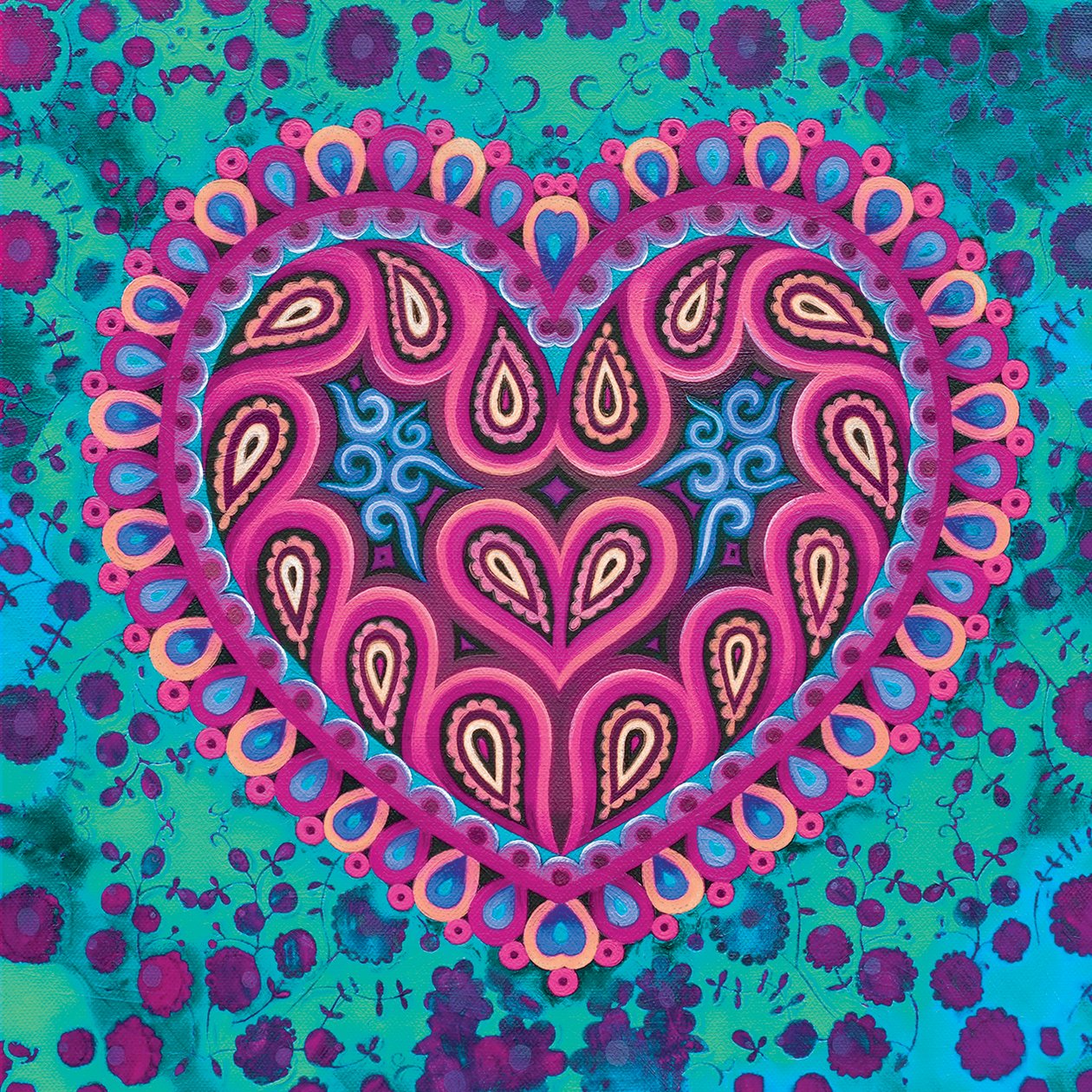 Folk Heart on green, 2016, tekijältä Jane Tattersfield