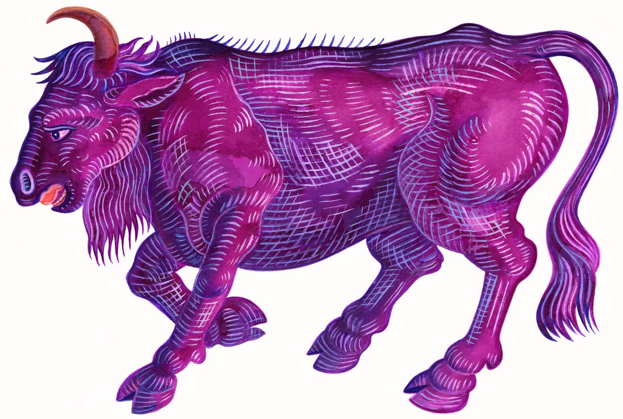Raging Bull Taurus, 1996, (muste ja guassi) tekijältä Jane Tattersfield