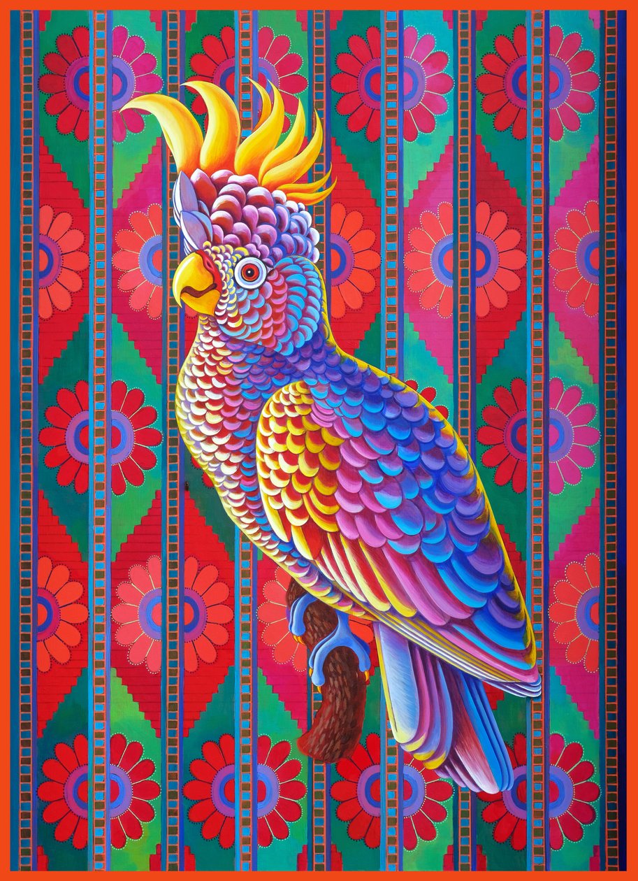 Yellow-crested Cockatoo, 2022 (öljy kankaalle) tekijältä Jane Tattersfield