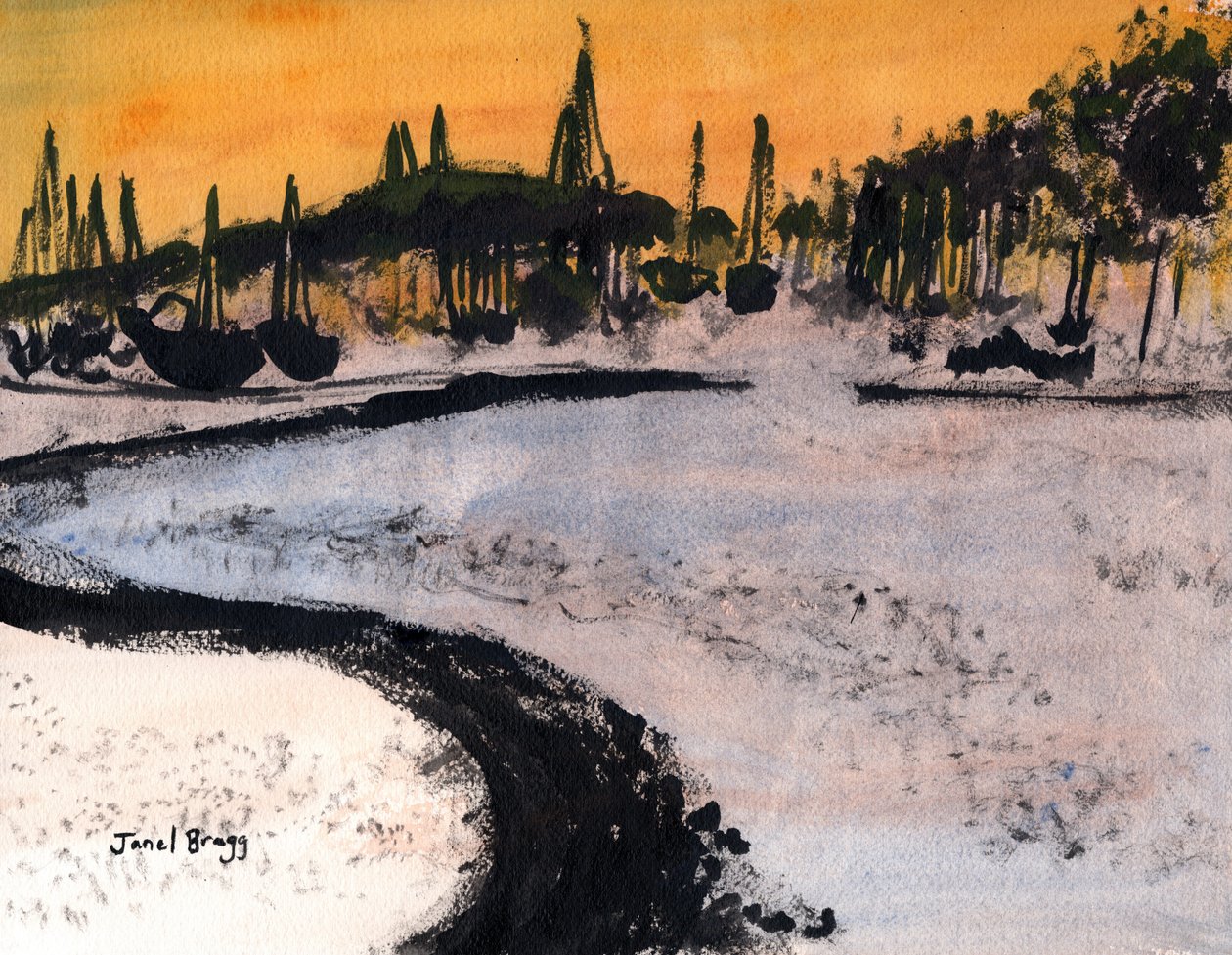 Cap Sante Marina in Ink, n.2020 (muste ja akvarelli paperille). tekijältä Janel Bragg