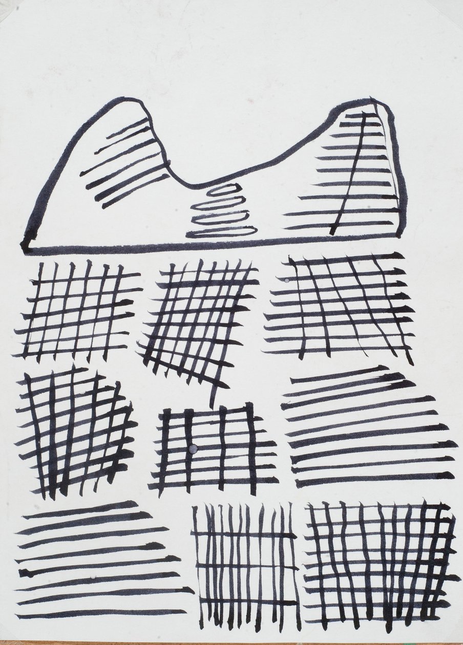 Piirustus, 2015 (muste paperille) tekijältä Janet McKenzie