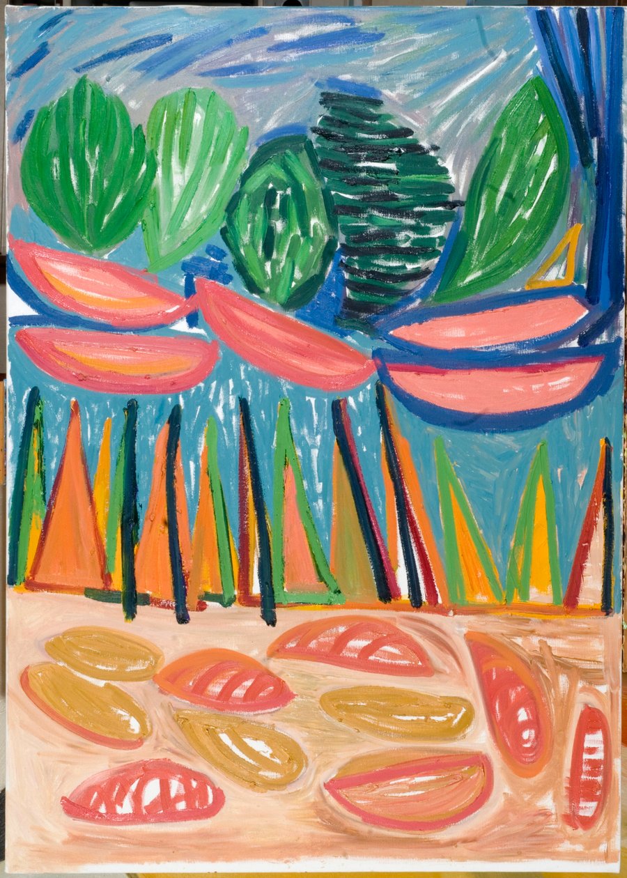 Olemme vain voittamattomia (i), 2007 (öljy kankaalle) tekijältä Janet McKenzie