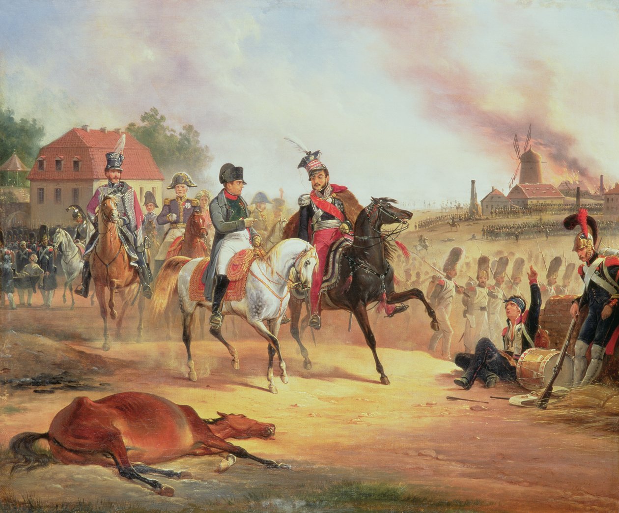 Napoleon ja prinssi Joseph Poniatowski Leipzigin taistelussa, 19. lokakuuta 1813, 1837 tekijältä January Suchodolski