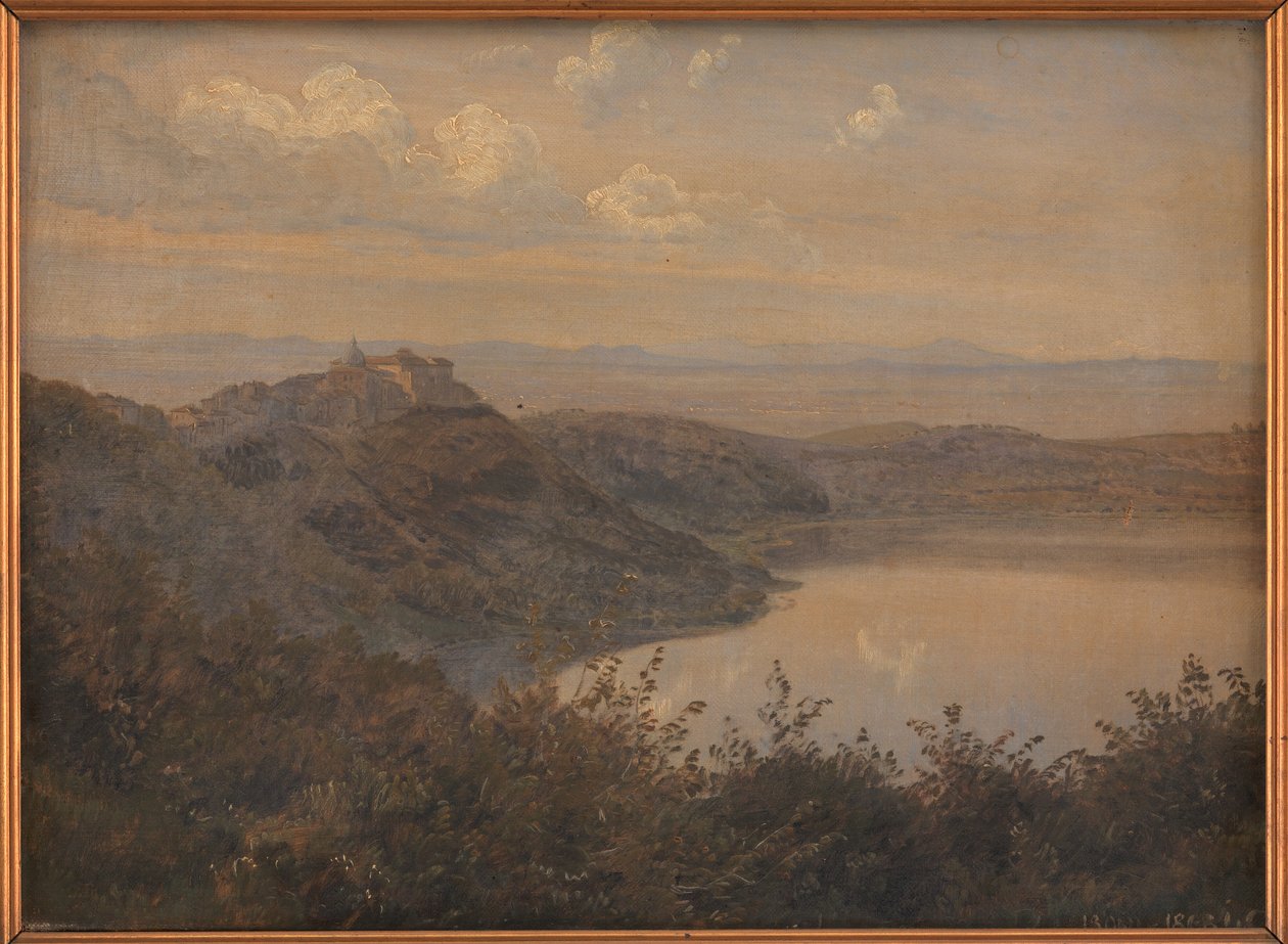 Näkymä Castel Gandolfoon, Italiaan tekijältä Janus La Cour